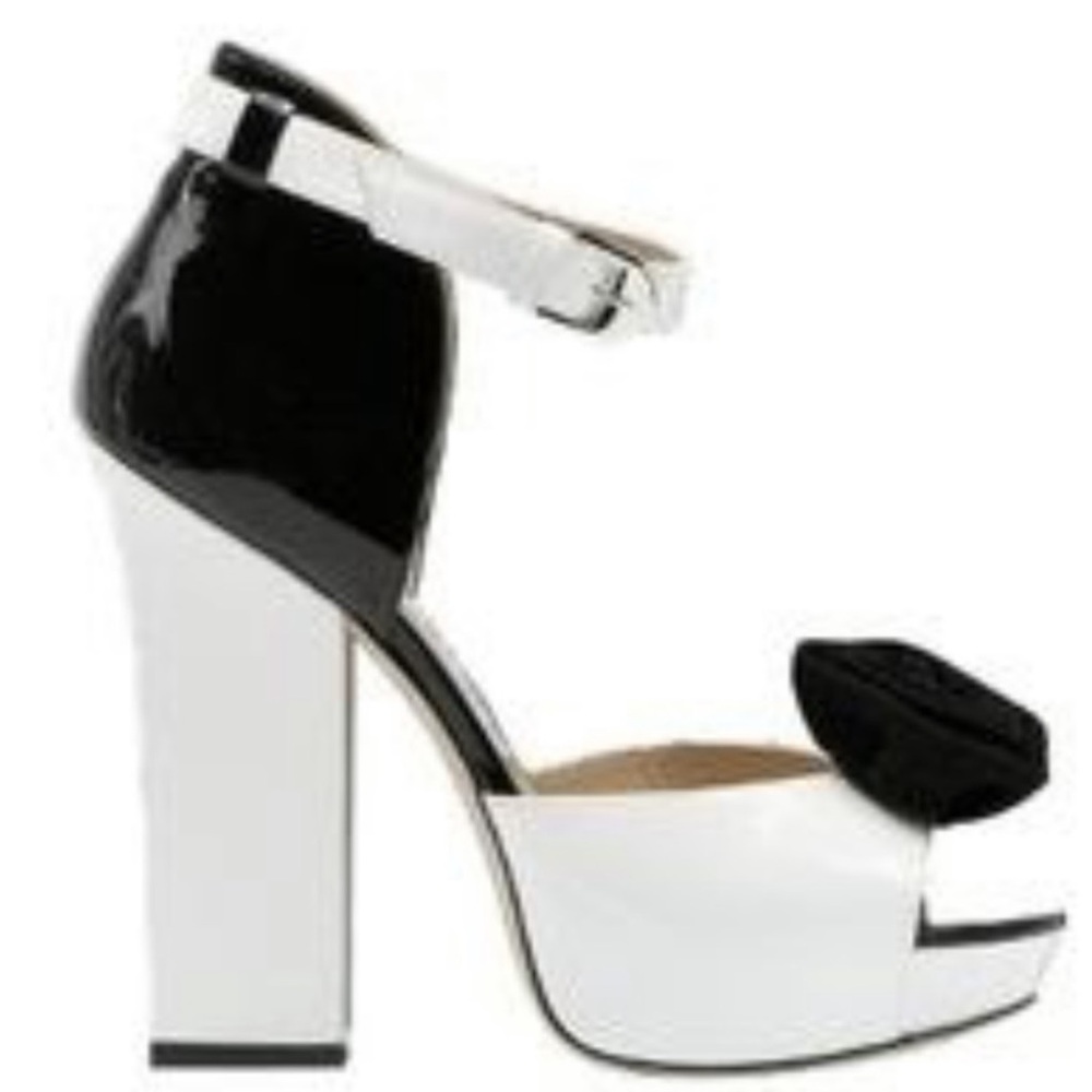 Ryan Haber Collection Black and White Platform Heels